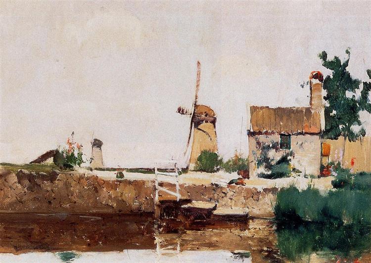 Windmills, Dordrecht, c.1881 - Джон Генрі Твахтман (Tуоктмен)