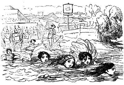 Clælia and her Companions escaping from the Etruscan Camp - John Leech
