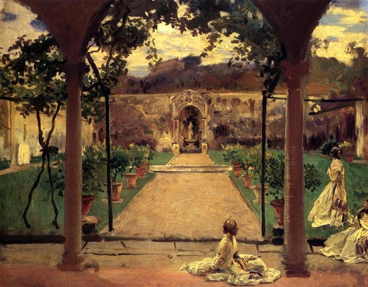 At Torre Galli. Ladies in a Garden, 1910 - 薩金特