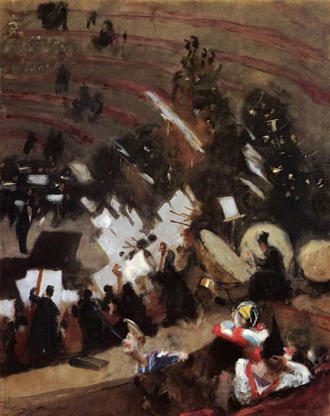 Rehearsal of the Pas de Loup Orchestra at the Cirque d'Hiver, 1878 - Джон Сингер Сарджент