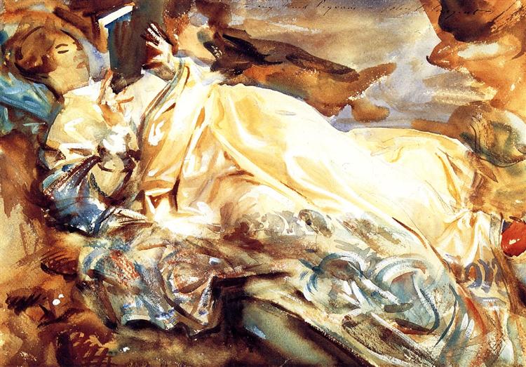 Woman Reading in a Cashmere Shawl, 1909 - John Singer Sargent