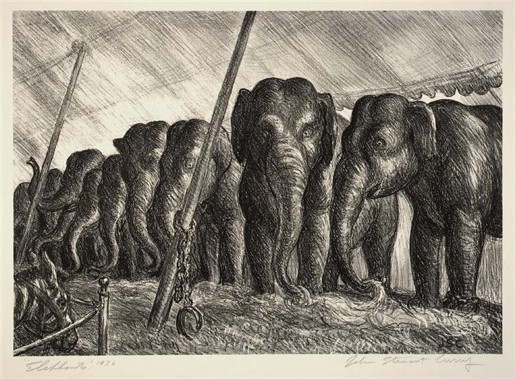 Circus Elephants, 1936 - John Steuart Curry