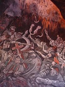The Clowns of War Arguing in Hell - Jose Clemente Orozco
