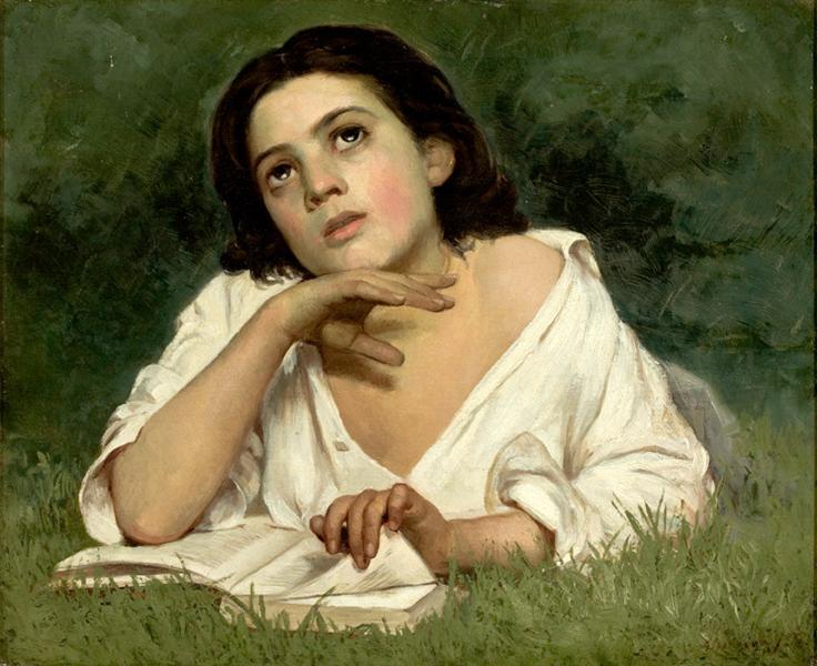 Jeune Femme au livre, 1850 - José Ferraz de Almeida Júnior