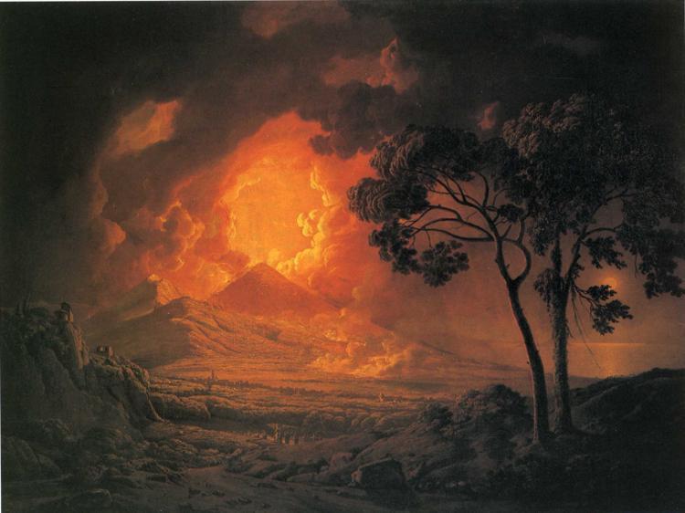 An Eruption of Mount Vesuvius, with the Procession of St. Januariu'-s Head, 1778 - Joseph Wright of Derby