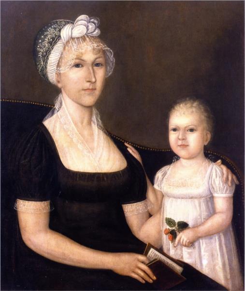 Mrs. Abraham White, Jr. and Daughter Rose, 1809 - Джошуа Джонсон