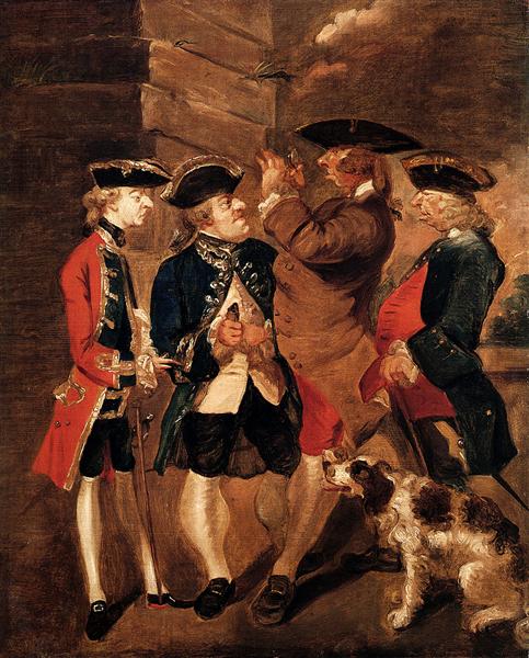 Portrait of Charles Turner, Sir William Lowther, Joseph Leeson and Monsieur Huet - Joshua Reynolds