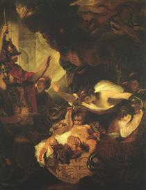 The Infant Hercules Strangling Serpents in His Crade - Joshua Reynolds