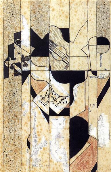 Guitar and Glass, 1912 - 胡安·格里斯