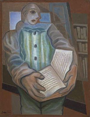 Pierrot with Book, 1924 - 胡安·格里斯
