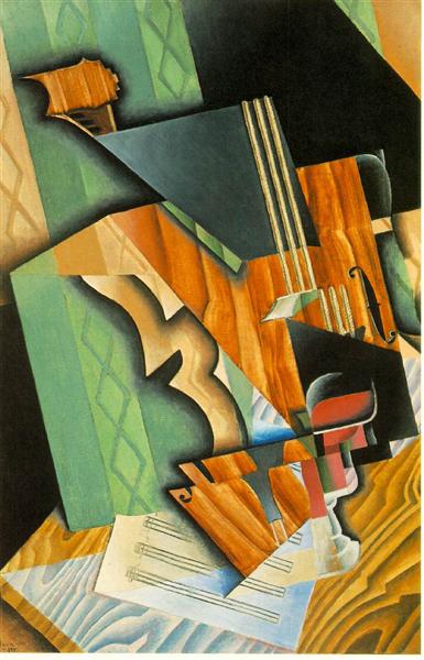 Violin and glass, 1915 - Хуан Грис