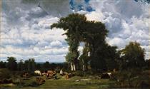 Landscape with Cattle at Limousin - 朱爾·迪普雷