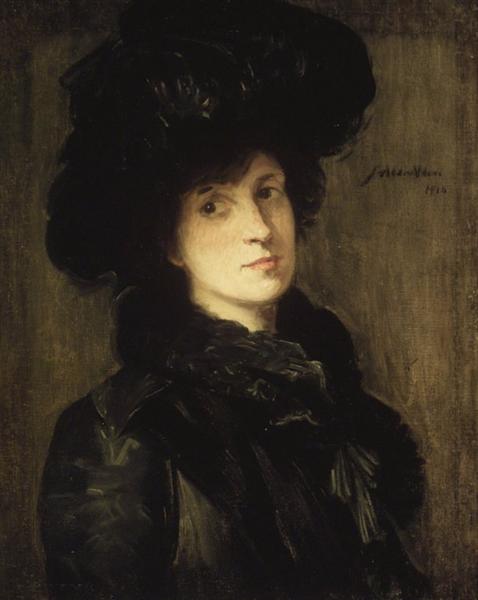 Girl in Black, c.1910 - Джулиан Олден Вейр