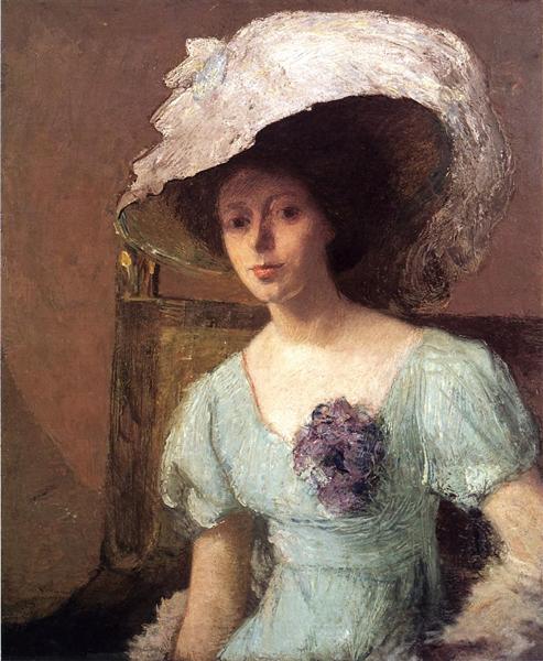 The Blue Gown, c.1907 - Джулиан Олден Вейр