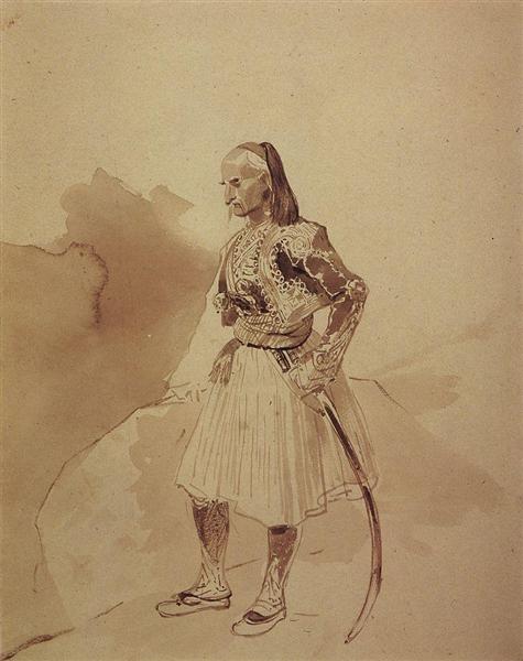 Portrait of a Greek insurgent Theodore Kolokotroni, 1835 - Karl Pawlowitsch Brjullow