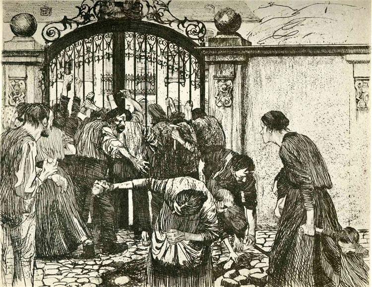 Revolt (By the Gates of a Park), 1897 - Kathe Kollwitz