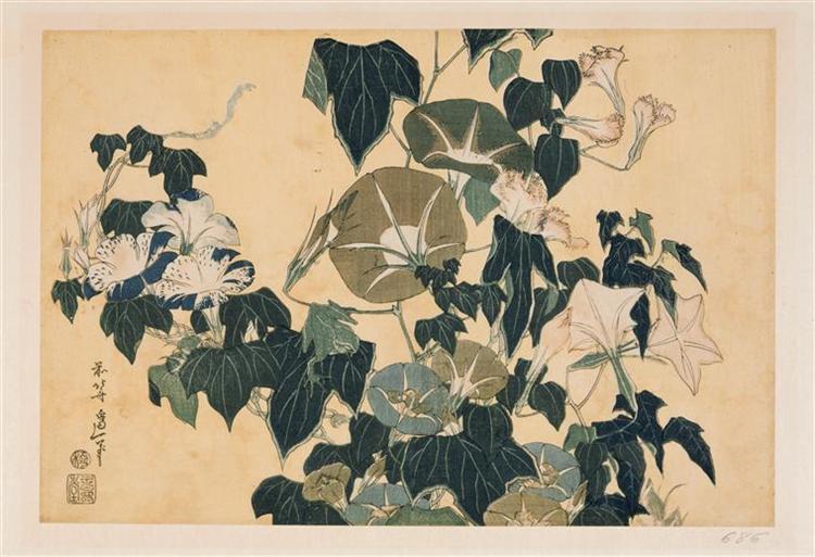Volubilism and Pippin - Katsushika Hokusai