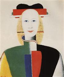 Girl with a Comb in her Hair - Kazimir Malevich