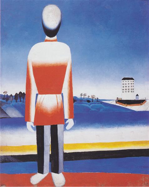 Man in Suprematist Landscape, 1930 - 馬列維奇