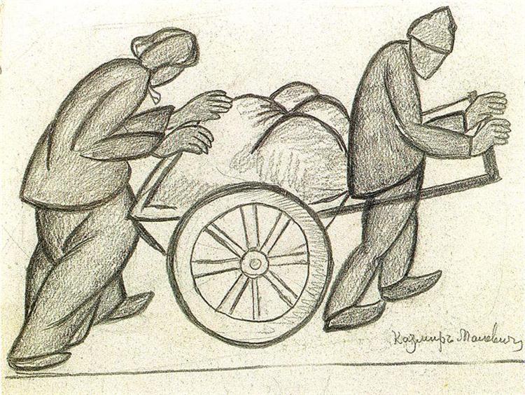 Двоє та візок, 1911 - Казимир Малевич