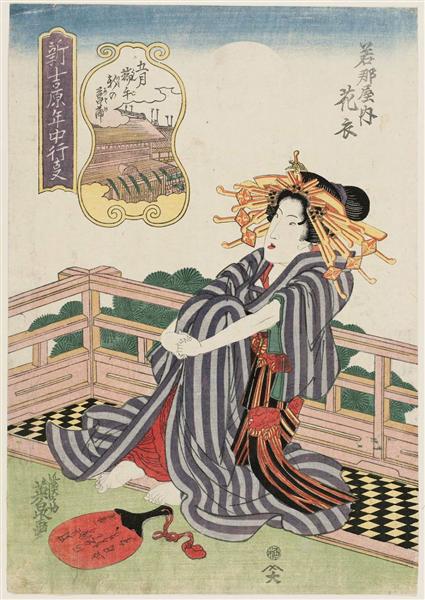 The Fifth Month, Hanagoromo of the Wakanaya - 溪齋英泉