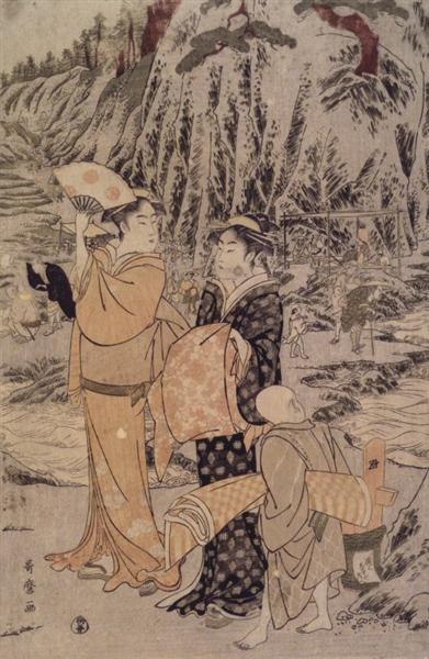 Along the Shore of Yènoshim, 1783 - 1793 - 喜多川歌麿