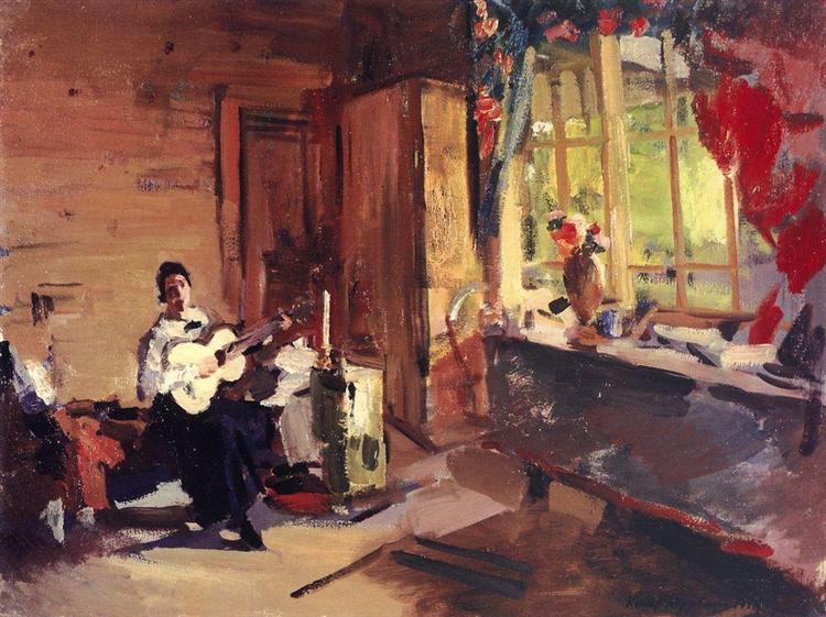 Девушка с гитарой, 1916 - Константин Коровин
