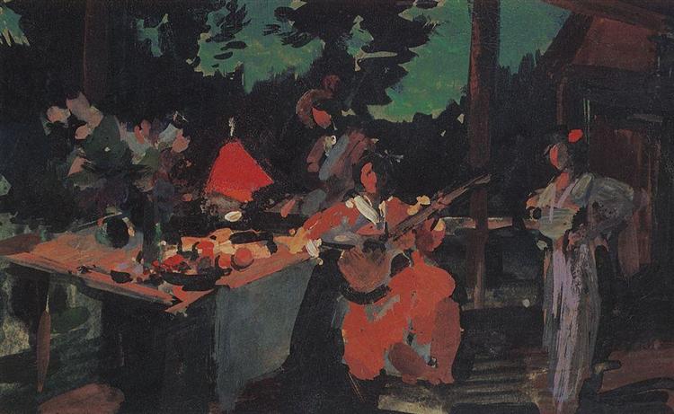 On a Terrace. Evening in the Country, 1901 - Костянтин Коровін