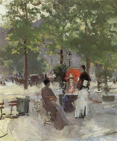 Парижское кафе, c.1890 - Константин Коровин
