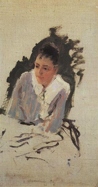 Portrait of the artist M.V. Yakunchikova, c.1880 - Konstantin Alexejewitsch Korowin