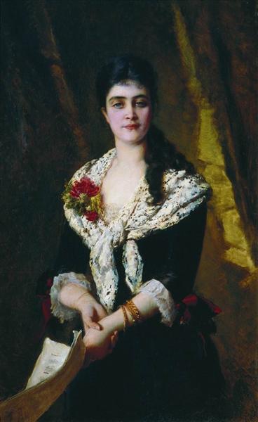 Portrait of Russian opera singer Sandra Panaeva, 1889 - Konstantin Makovsky