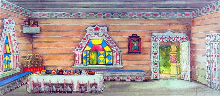 Sketch of the comedy tale Marshak 'Woe to fear - happiness can not see".In a rich peasant's hut, 1954 - Konstantin Yuon