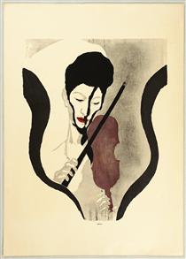 Impression of a Violinist (Portrait Of Suwa Nejiko) - 恩地孝四郎