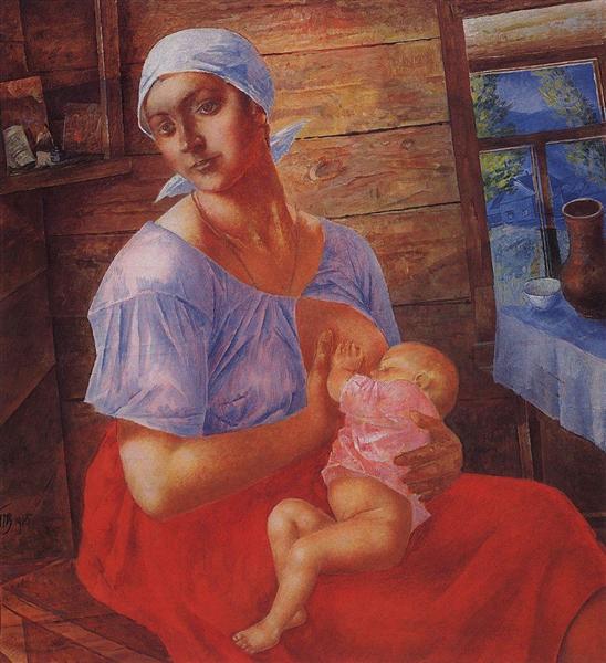 Mother, 1915 - Kouzma Petrov-Vodkine