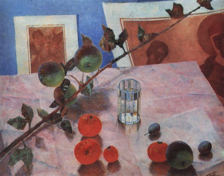 Розовый натюрморт, 1918 - Кузьма Петров-Водкин
