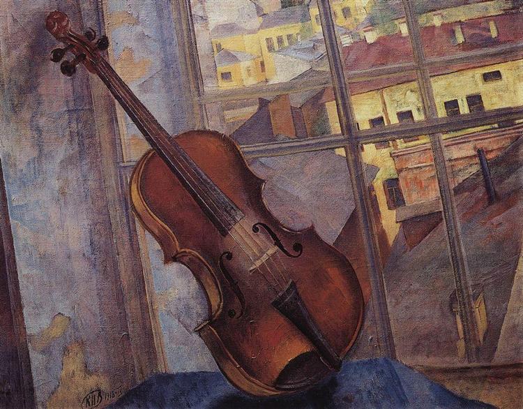 Скрипка, 1918 - Кузьма Петров-Водкин