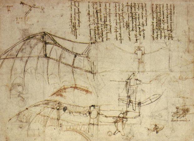 Design for a Flying Machine, 1488 - Леонардо да Винчи