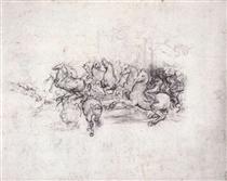Group of riders in the Battle of Anghiari - Leonardo da Vinci