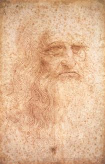 Portrait of a Bearded Man, possibly a Self Portrait - Leonardo da Vinci