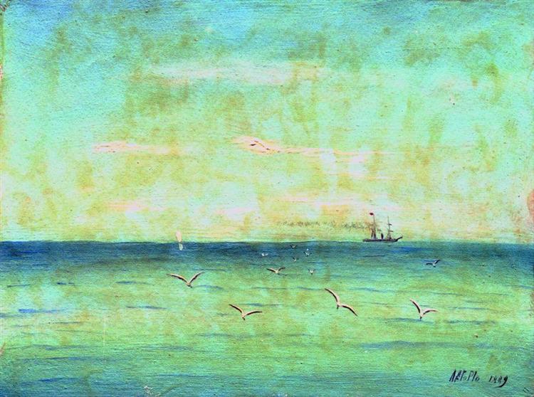 Landscape with seagulls, 1889 - Лев Лагорио