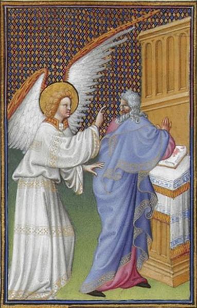The Archangel Gabriel Appears to Zachary - Hermanos Limbourg
