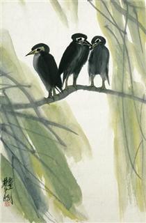 Birds Amidst a Willow - Lin Fengmian