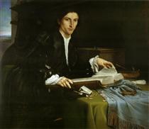 Retrato de un gentilhombre en su estudio - Lorenzo Lotto