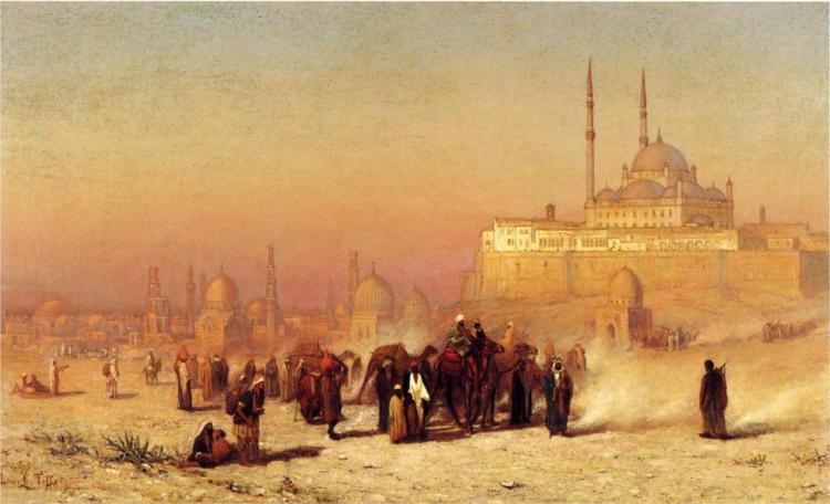 On the Way between Old and New Cairo, Citadel Mosque of Mohammed Ali, and Tombs of the Mamelukes, 1872 - Тіффані Луїс Комфорт