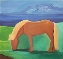 Icelandic Horse with Blonde Mane - Louisa Matthiasdottir
