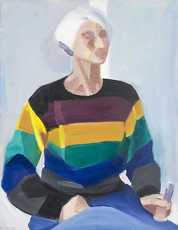 Self-Portrait in Striped Sweater, 1987 - Louisa Matthiasdottir