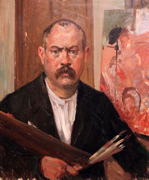 Self-portrait without a collar, 1900 - Ловис Коринт