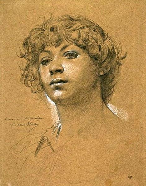 Head of young woman - Luc-Olivier Merson