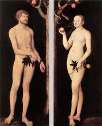 Адам и Ева - Лукас Кранах Старший