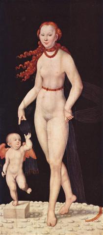 Venus and Cupid - Lucas Cranach, o Velho